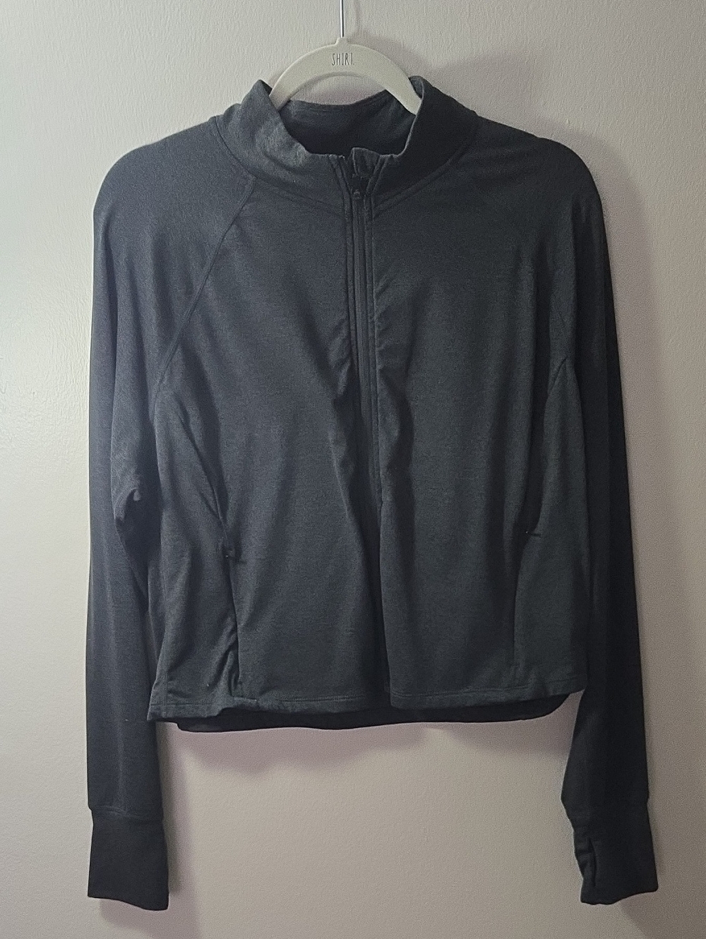 Danskin Black Lightweight Zip-Front Shirt Jacket